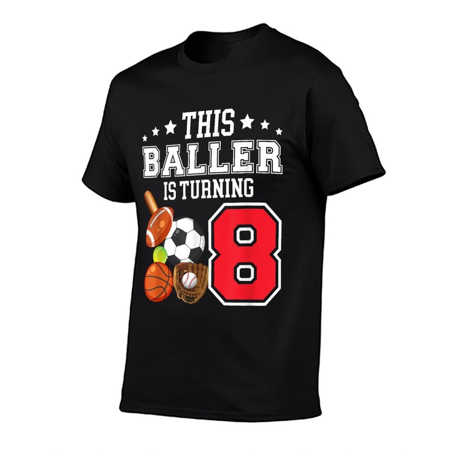 8th Birthday Sports Birthday Theme 8 Year Old Boy Odor-resistant T-Shirt