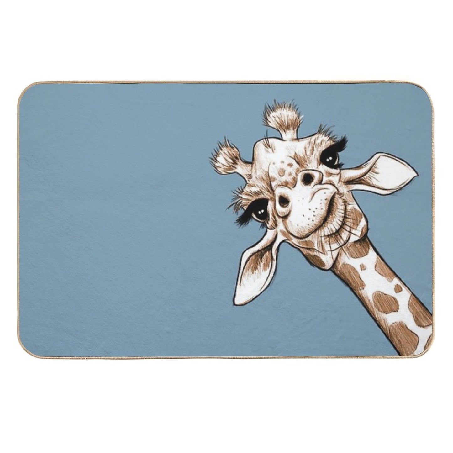 Sketch Giraffe Art Slip-Resistant Bath Mat