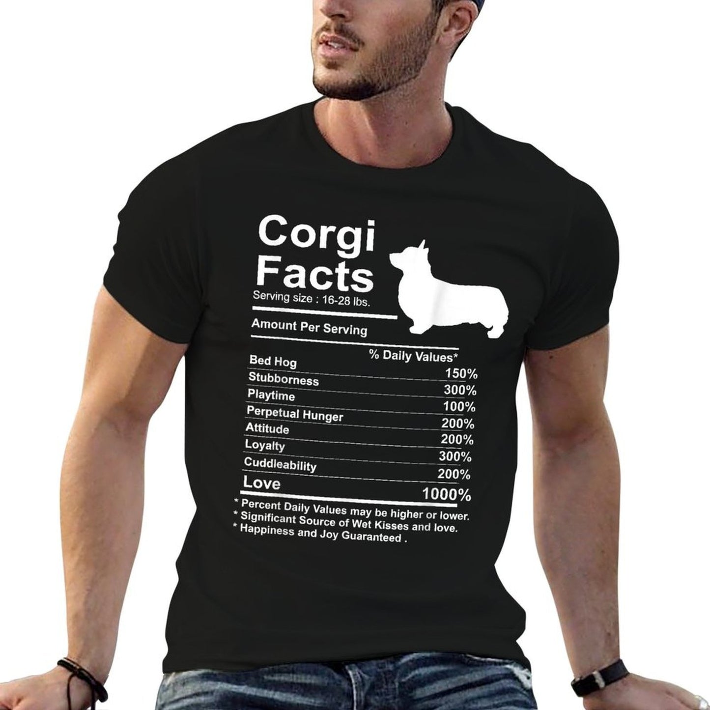 Funny Corgi Facts Nutrition Gift Cardigan Pembroke  Polyester Blend T-Shirt