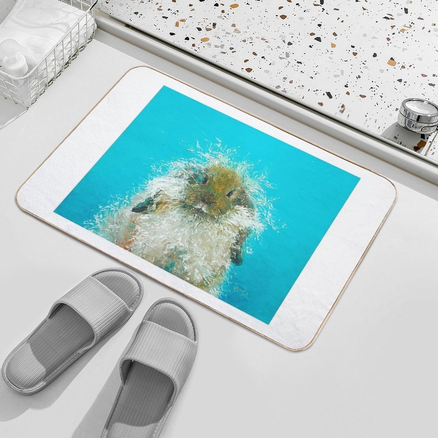 Hairy Scary Rabbit Long-Lasting Bath Mat