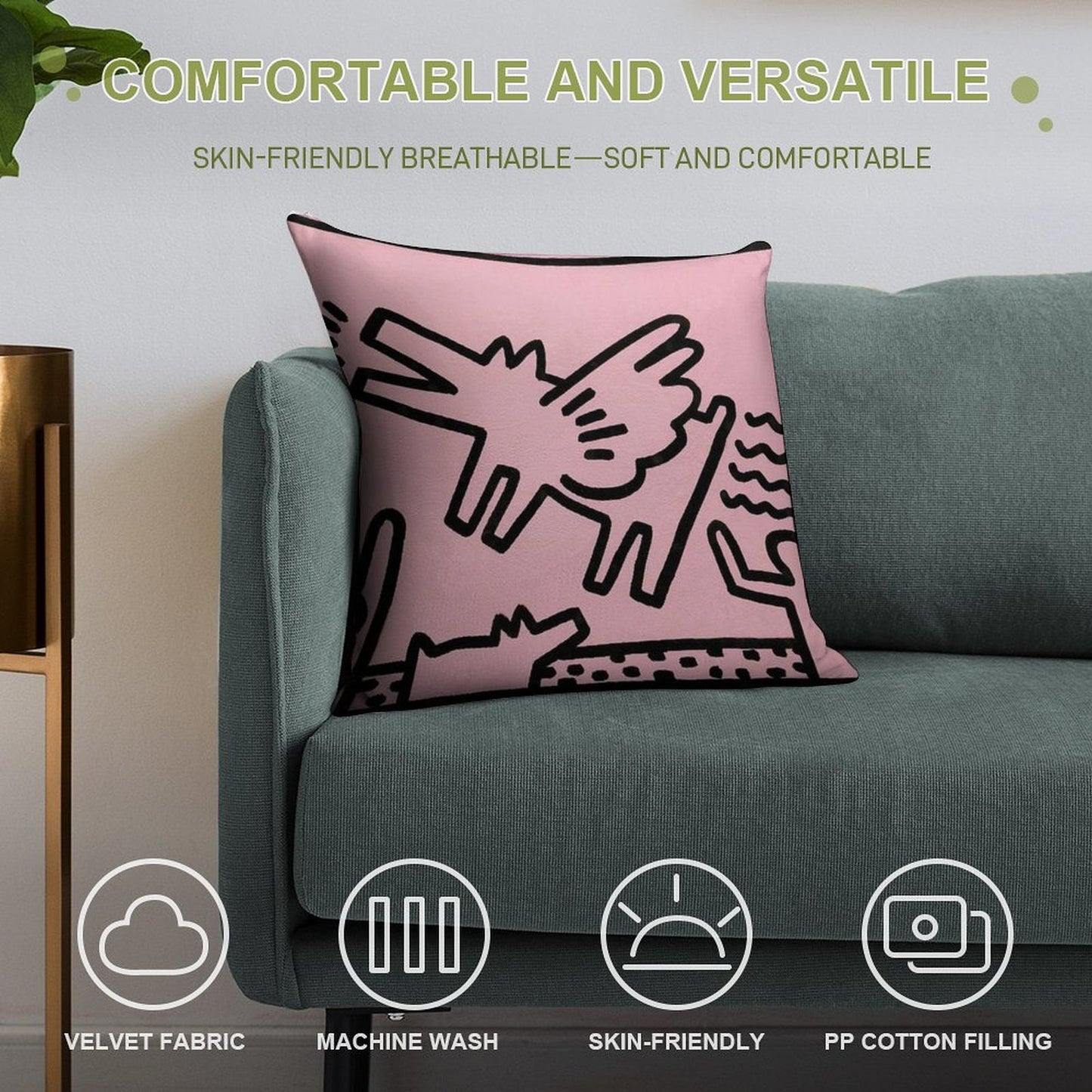 Colorful People Pop Art Soft Luxury Feel Throw Pillow