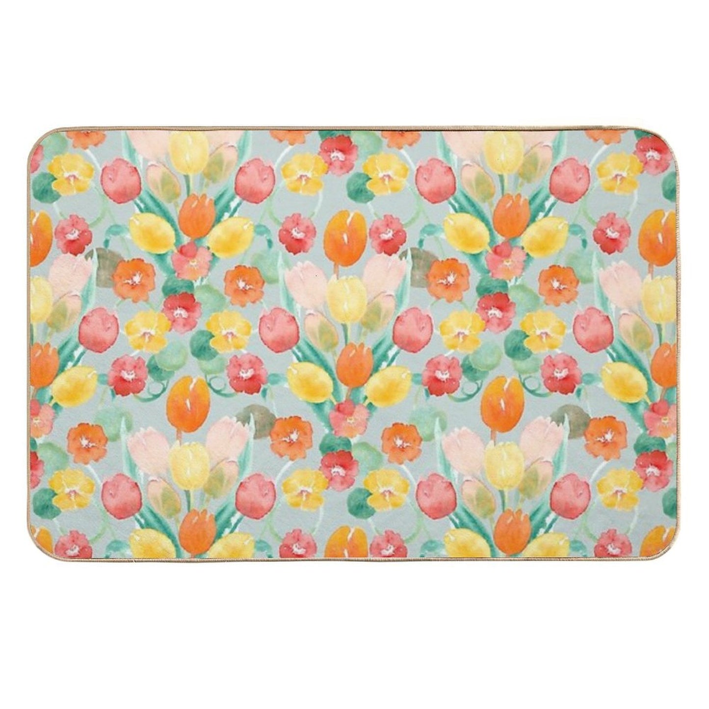 Tulips And Nasturtiums Pet-Safe Bath Mat