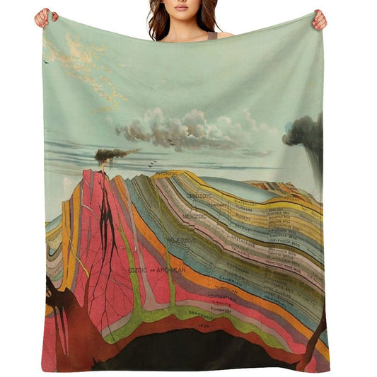 Vintage Geological Chart 1893 Eco-conscious Throw Blanket