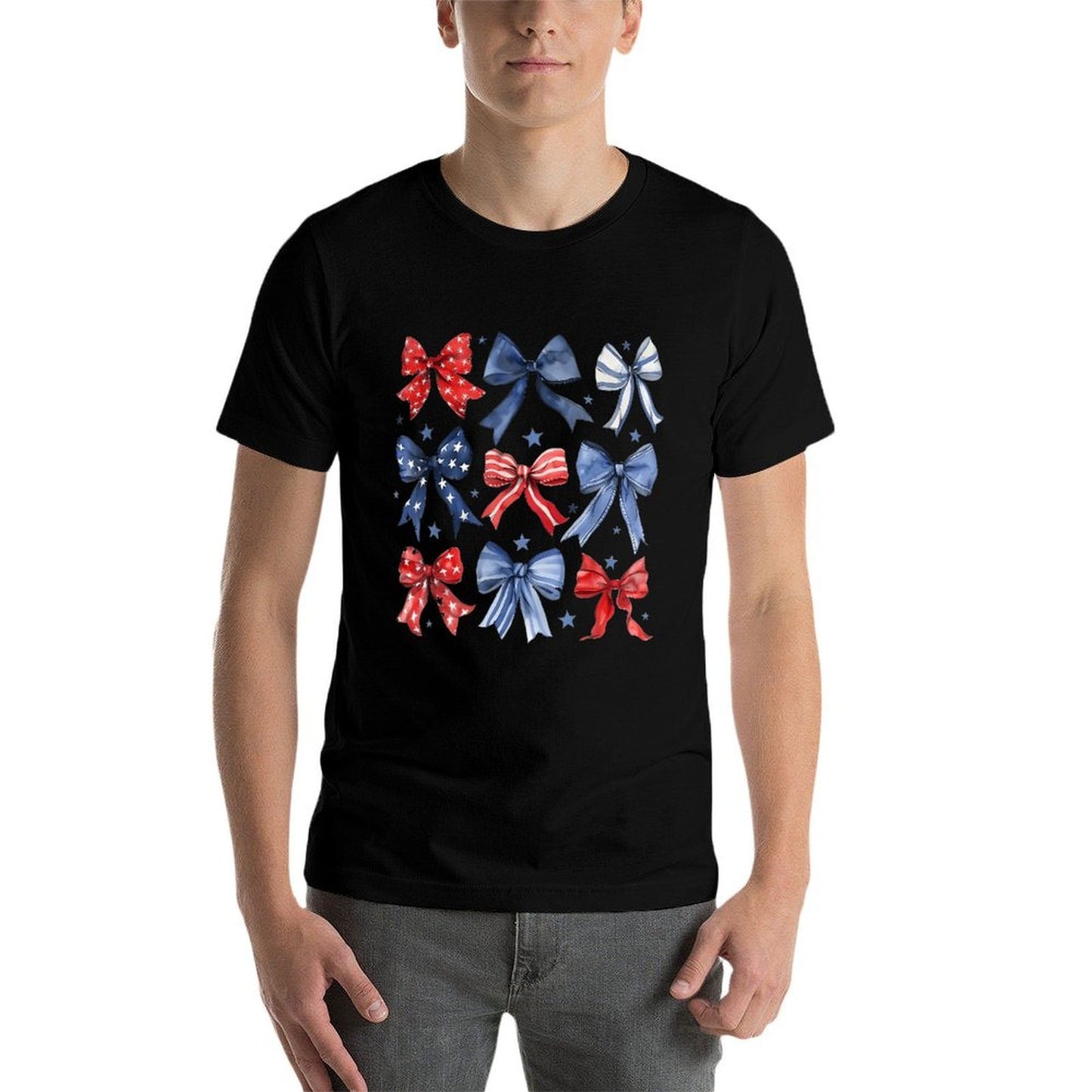 4th Of July America Patriotic Bow Ribbon Breathable T-Shirt