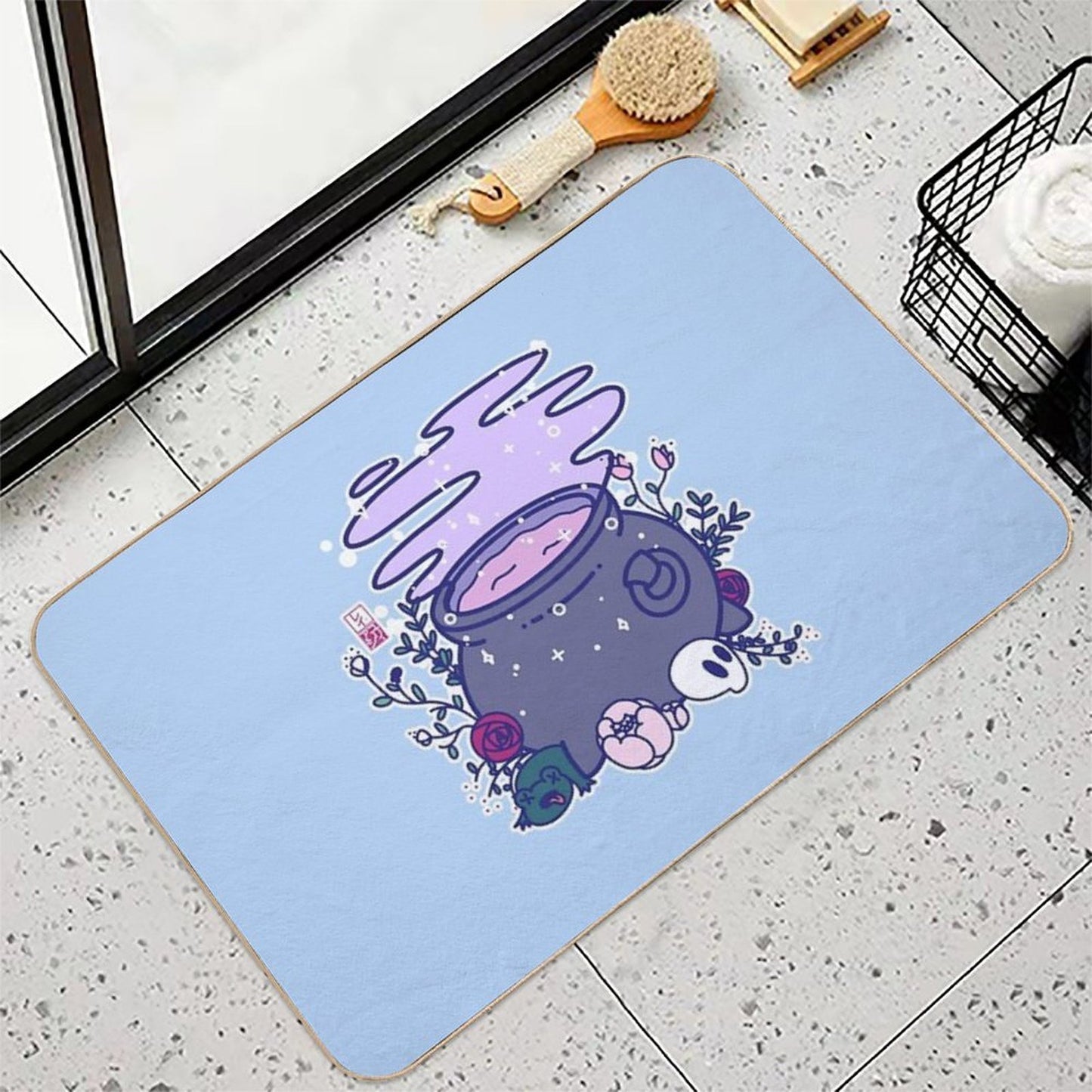 Kawaii Cauldron Pet-Safe Bath Mat