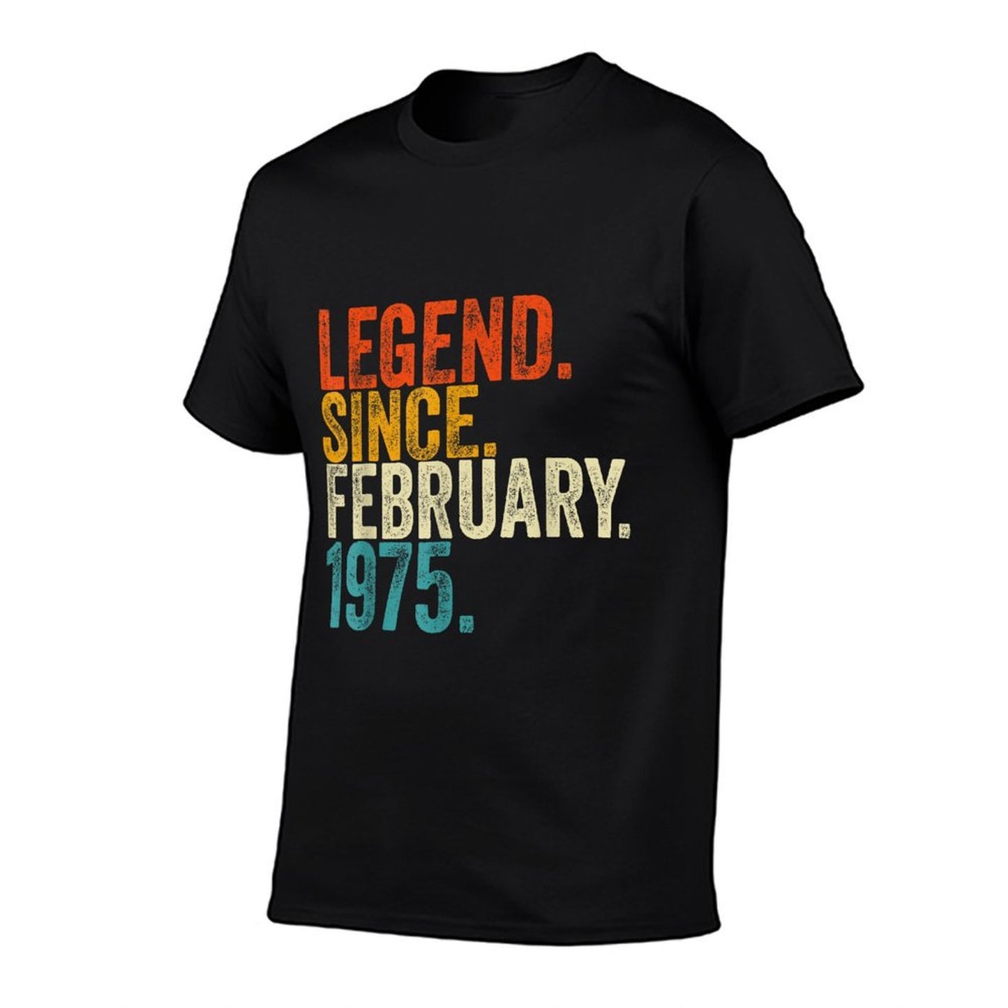50 Years Old Legend Since February 1975 Retro 50th Birthday Heathered Texture T-Shirt