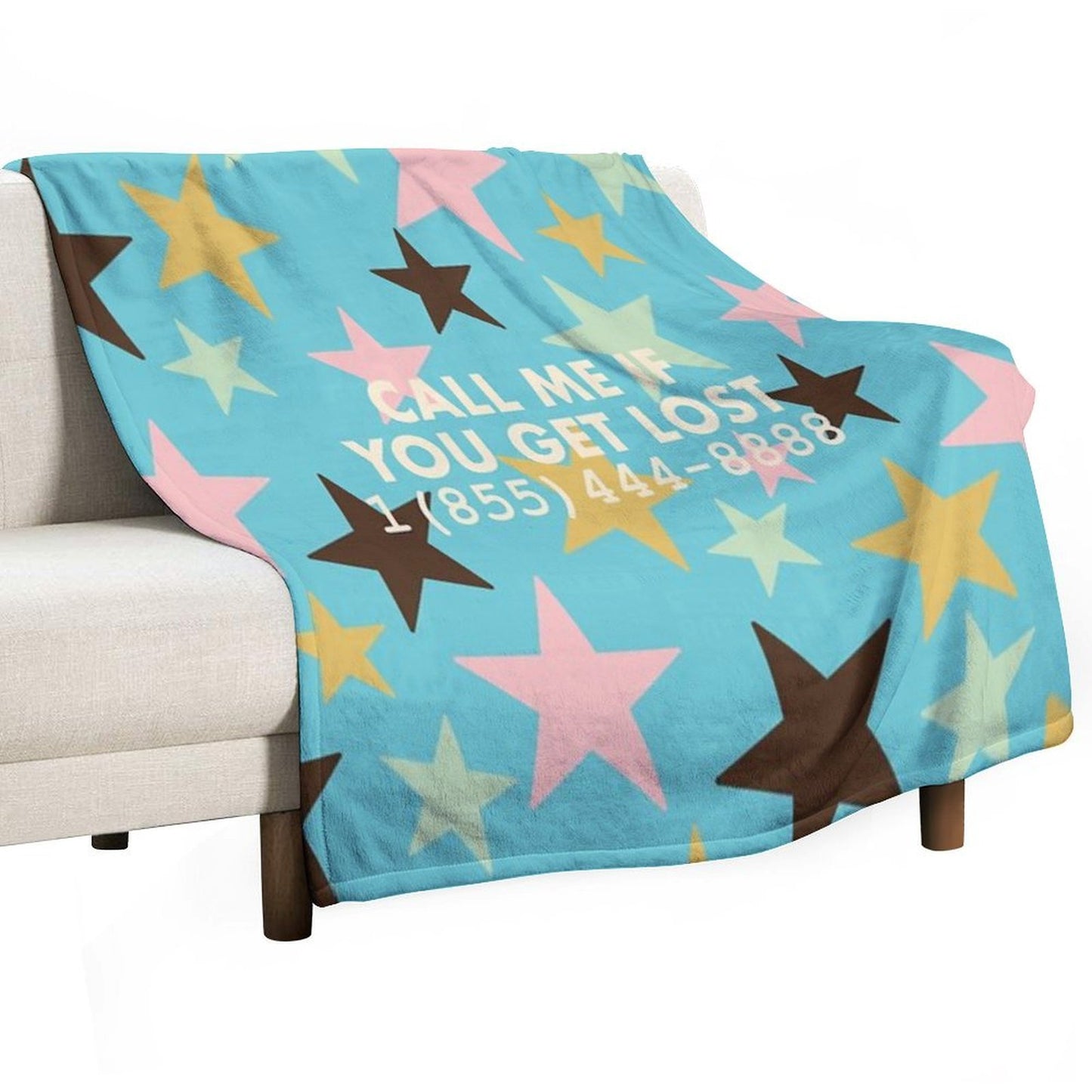 Call Me If You Get Lost Blue Gift-ready Throw Blanket