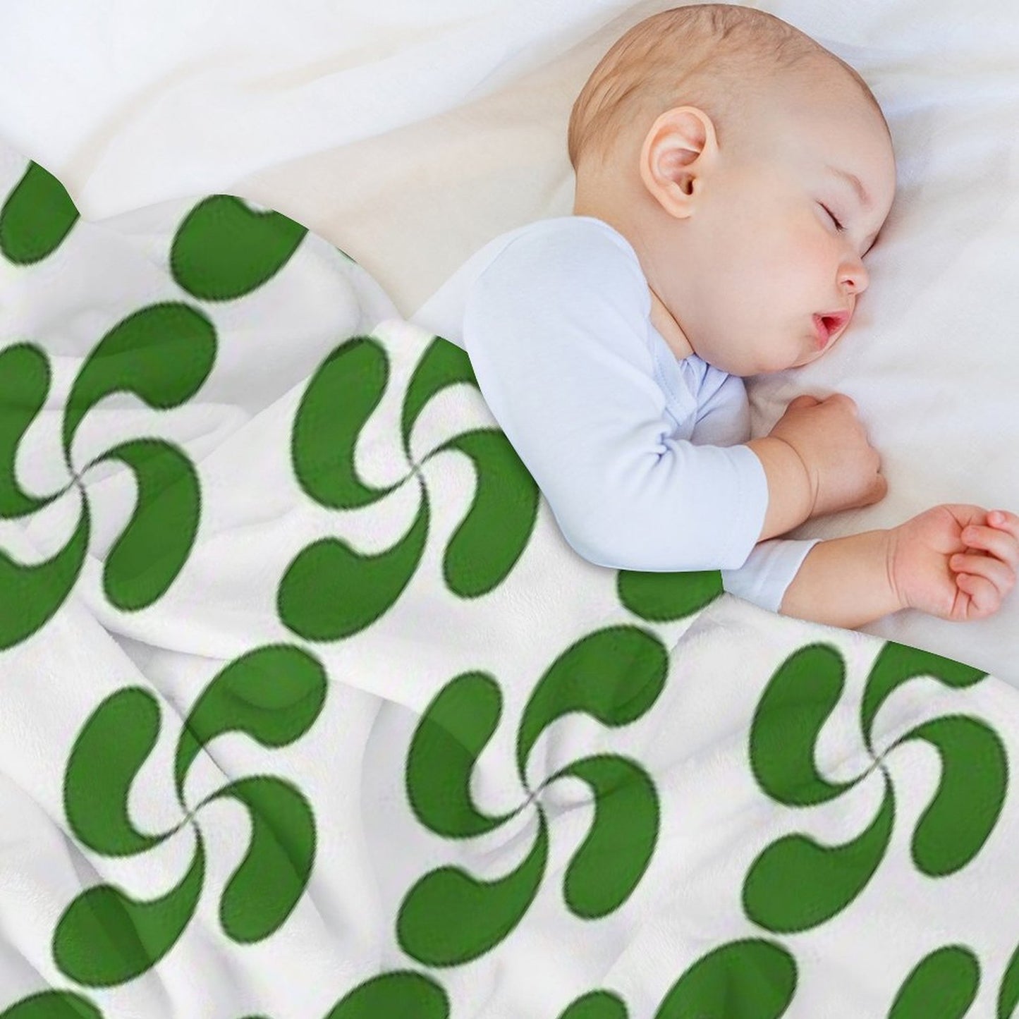 Green Basque Cross Lauburu Euskadi Plush Throw Blanket