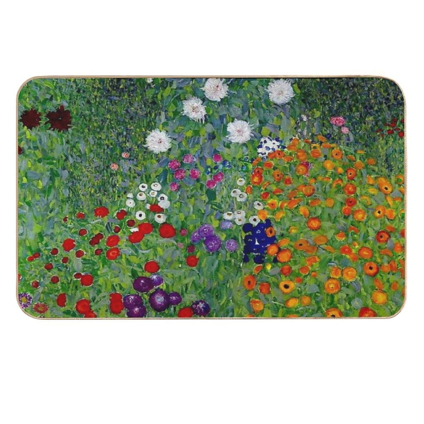 GUSTAV KLIMT Vintage 1918 Bauerngarten Flower Garden Print High-Traffic Bath Mat