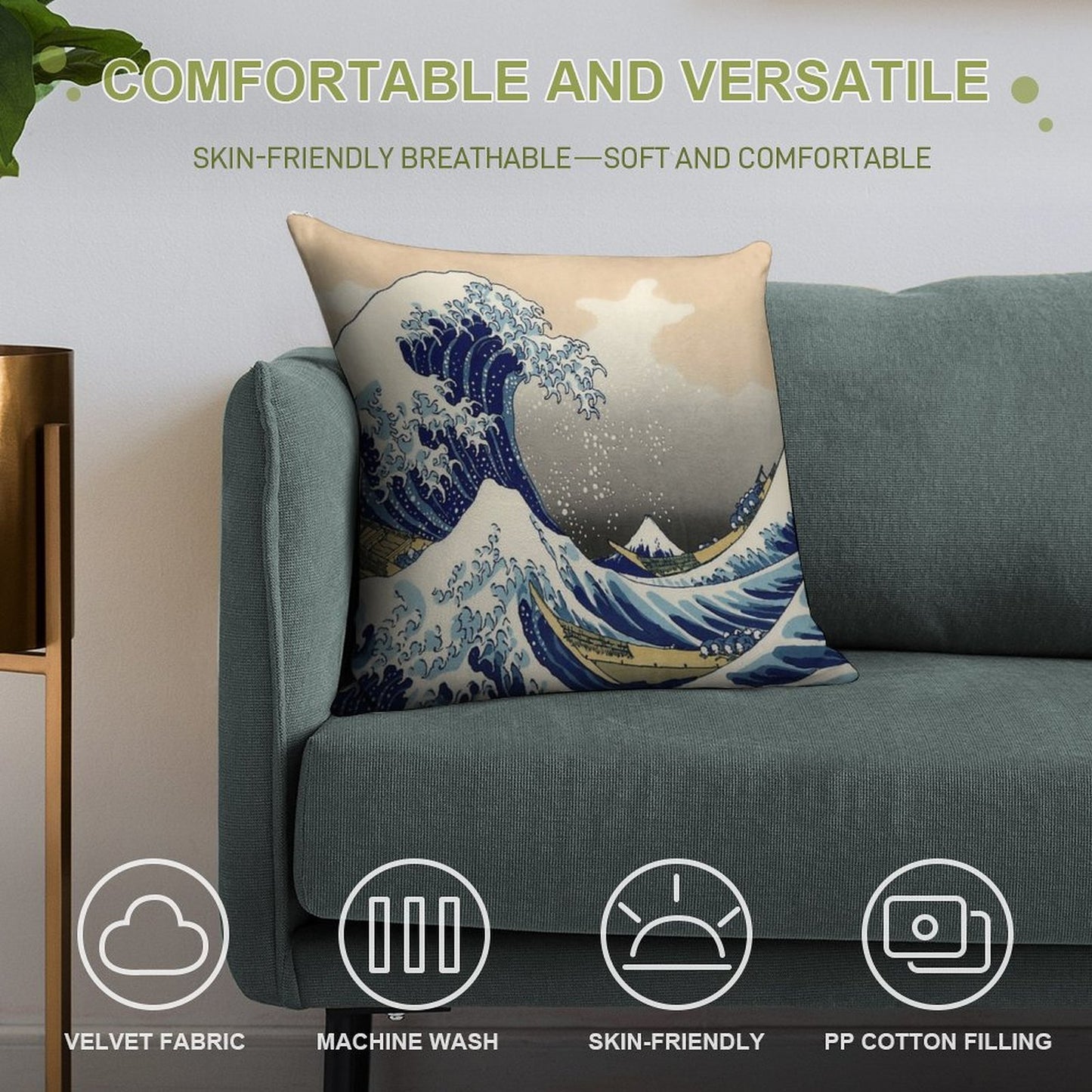 Great Wave Soft Ultra-Soft Texture Throw Pillow