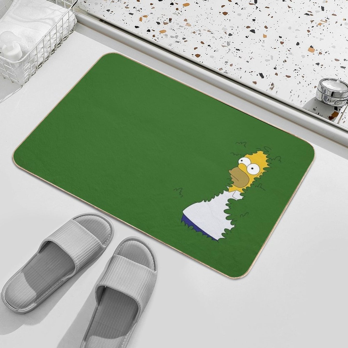Homer In The Bushes Eco-Friendly Bath Mat