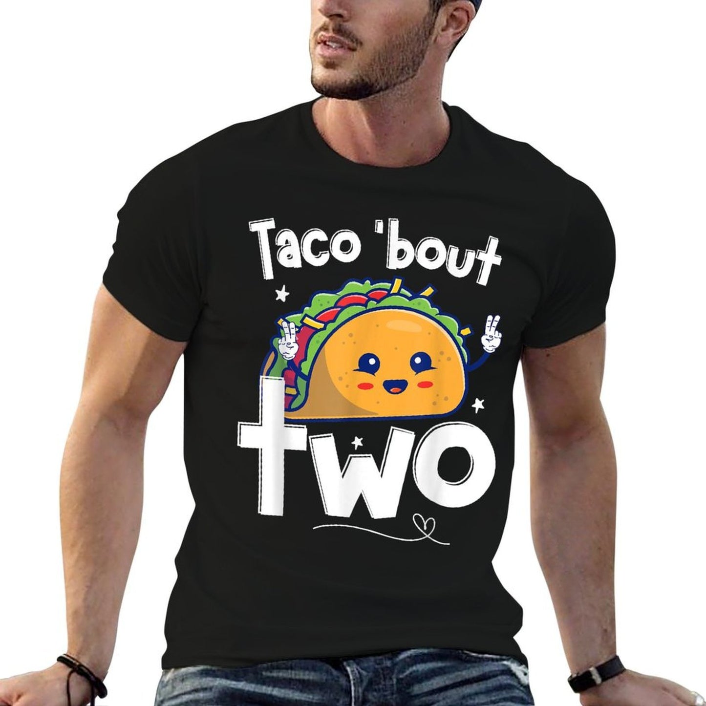 Cute 2 Year Old Boys Girls 2nd Second Birthday Taco Bout Two High-quality Stitching T-Shirt