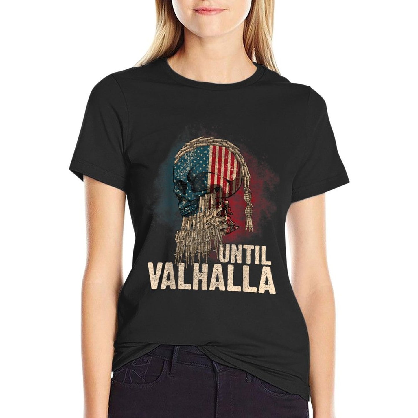 Until Valhalla Viking US Vintage-Til Valhalla Women Men Lightweight T-Shirt