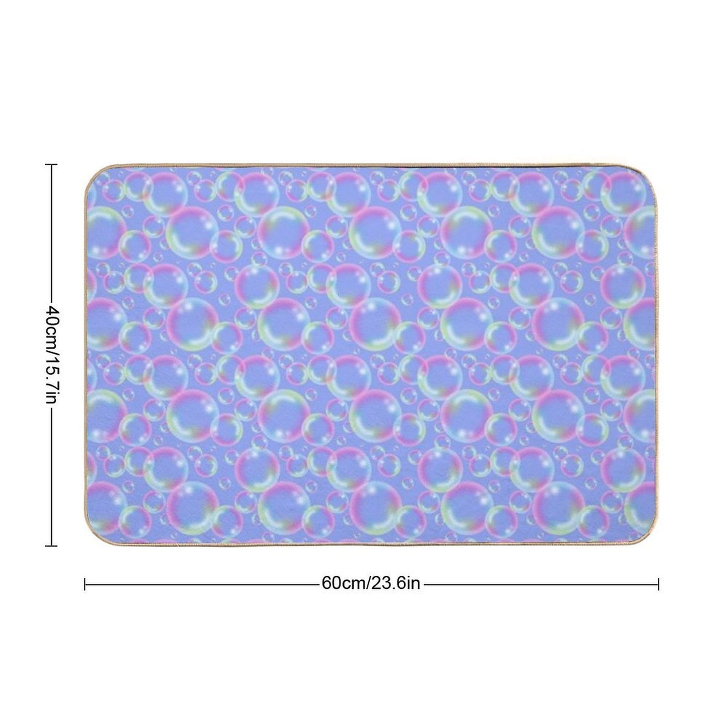 Bubbly Bubbles (Blue) Durable Bath Mat