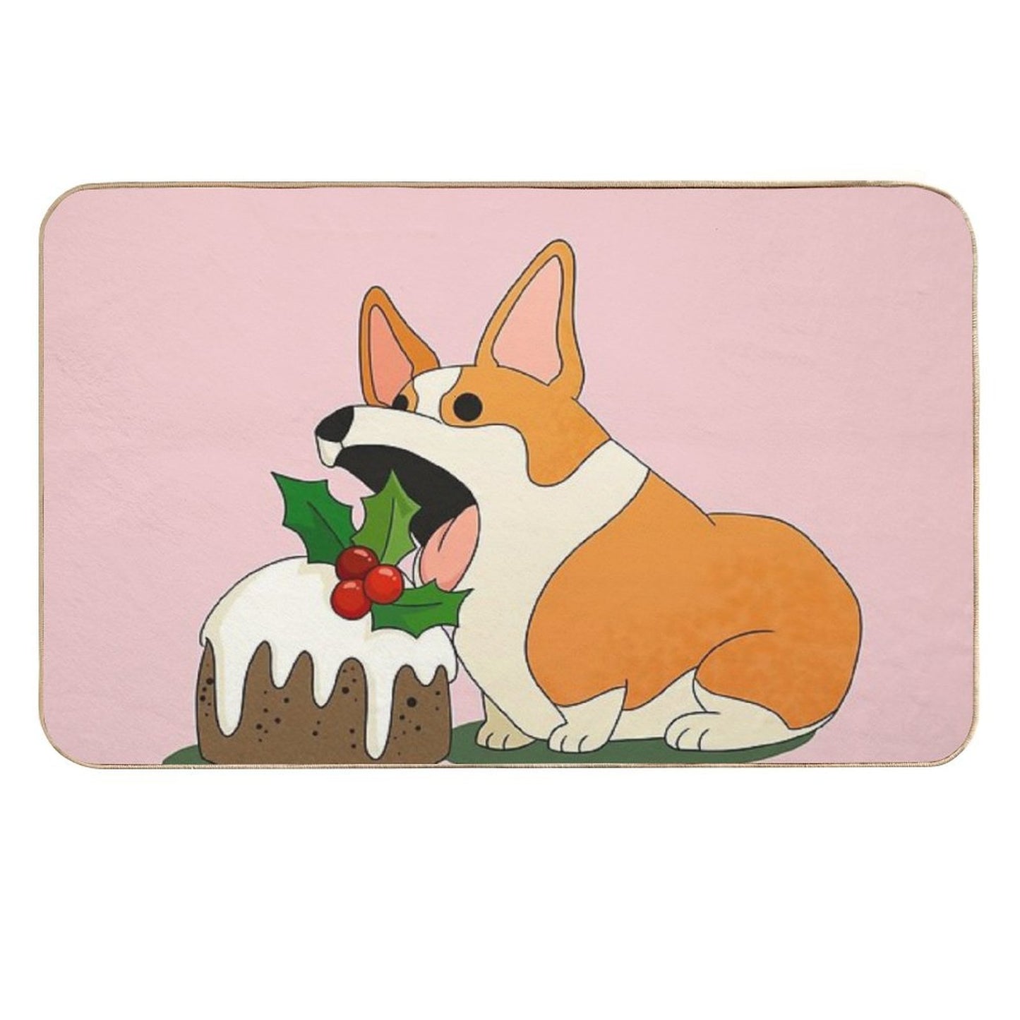 Christmas Corgi Rapid-Drying Bath Mat