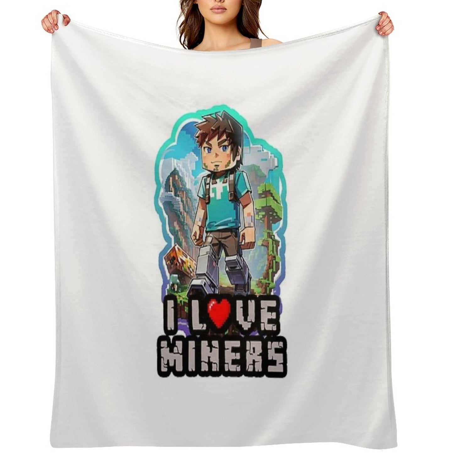 I Love Miners Premium Throw Blanket