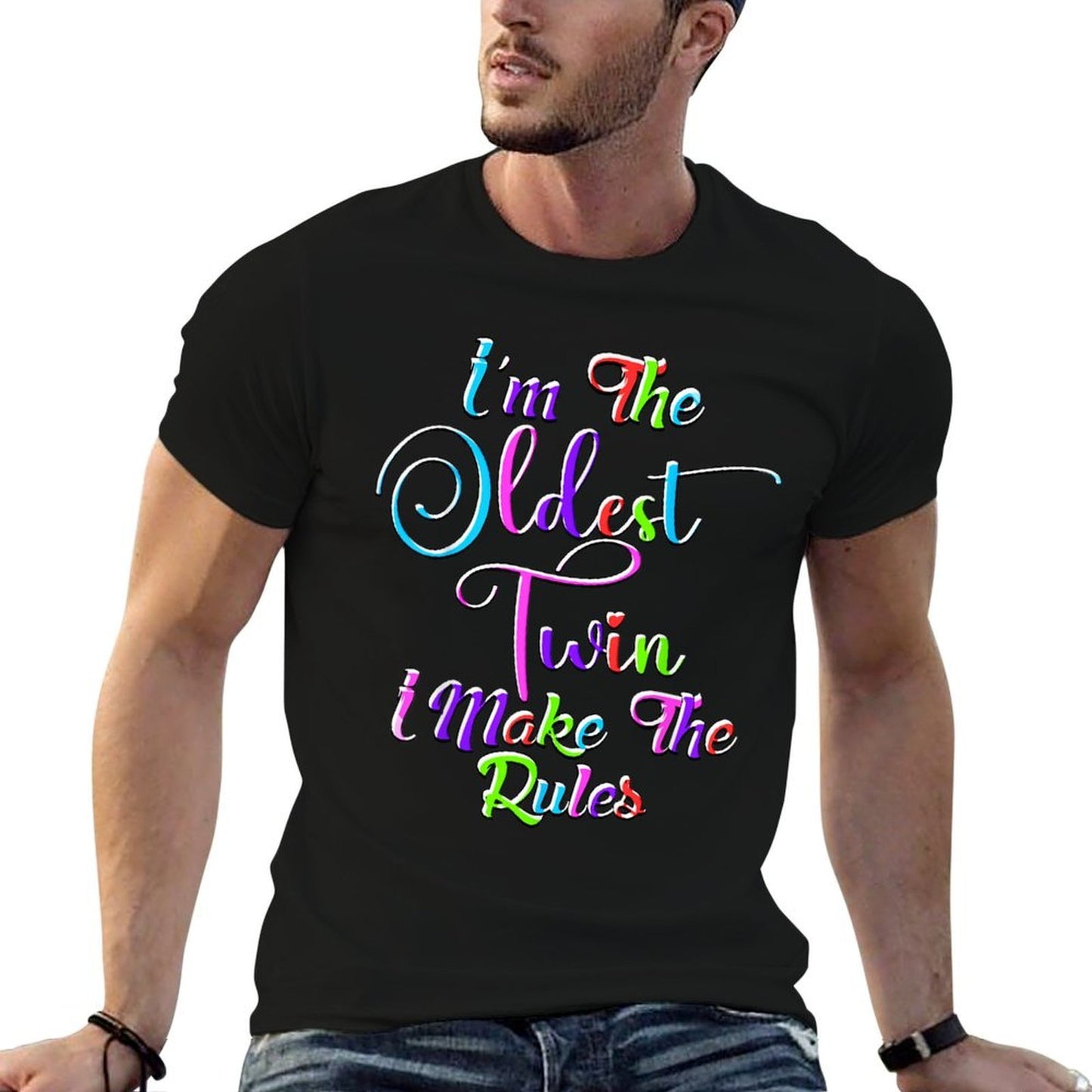 Oldest Twin Birthday Sibling Funny Twins Matching Easy-care T-Shirt