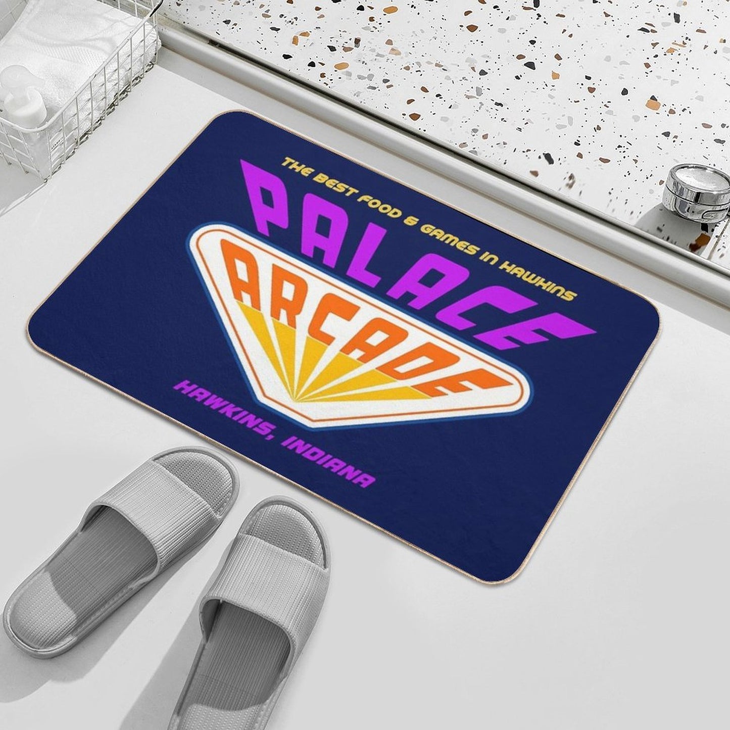 Stranger Things Palace Arcade Pet-Safe Bath Mat