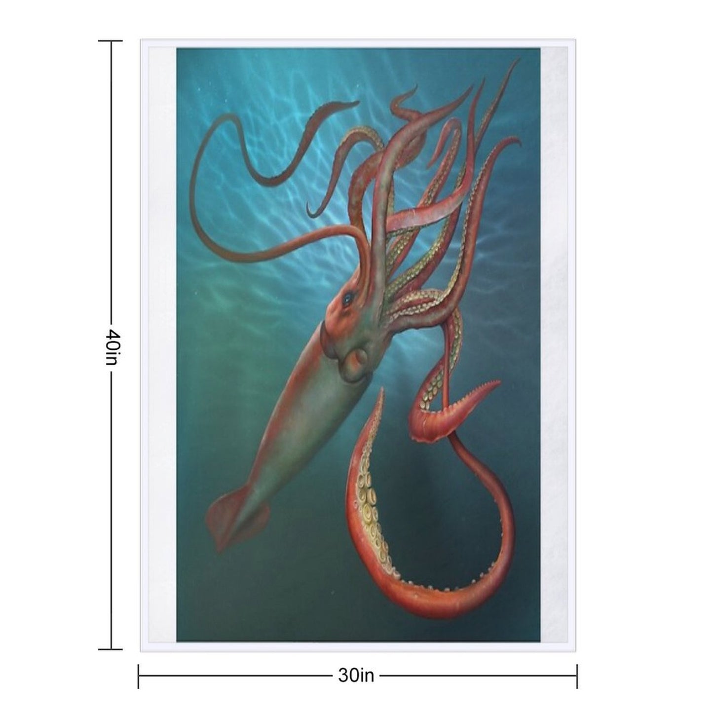 Giant Squid Plush Throw Blanket