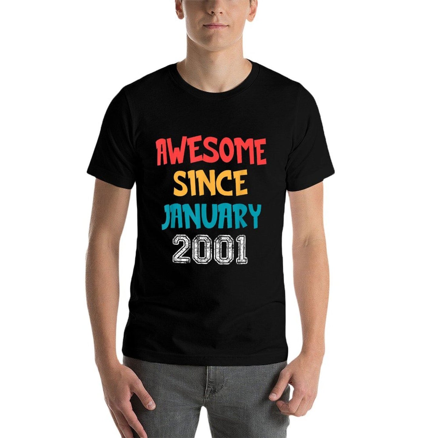 21 Year Old Awesome Since January 2001 21st Birthday Stretchy T-Shirt