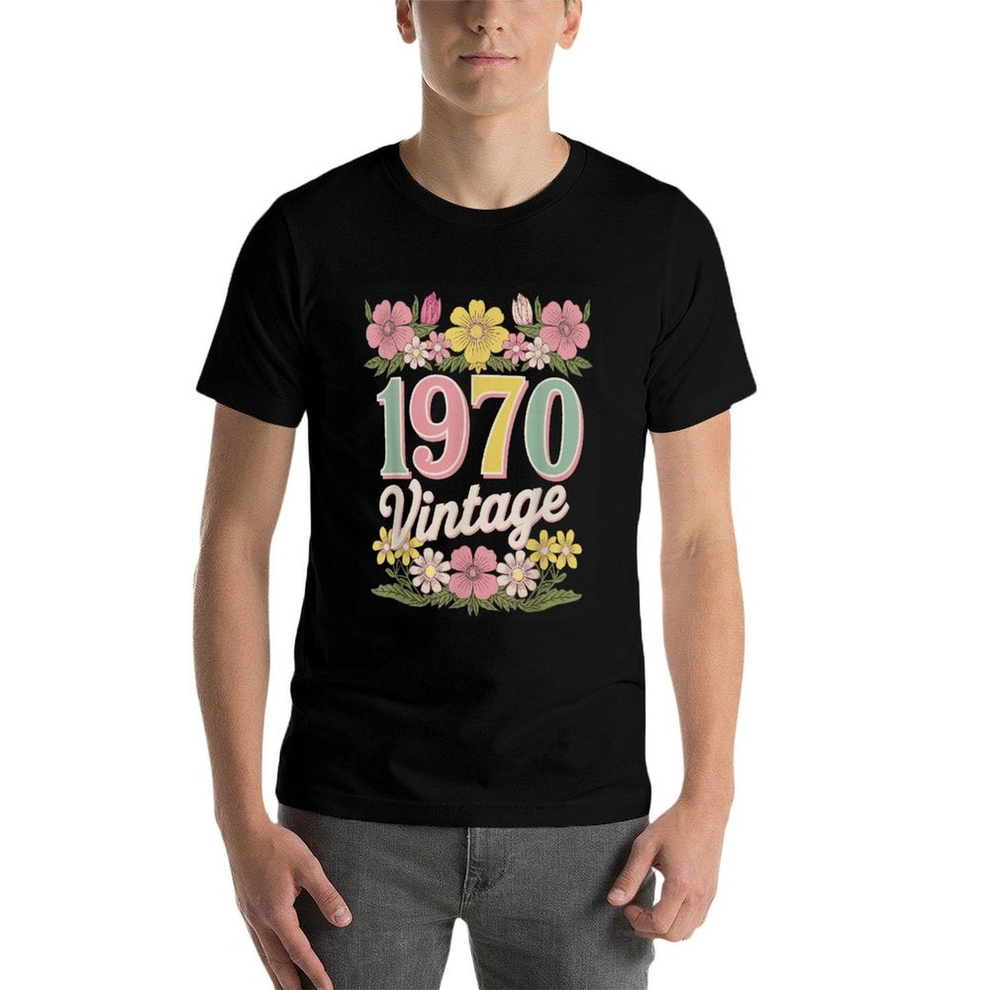 Vintage 1970 Retro Born Flowers Birthday Daughter Women Odor-resistant T-Shirt