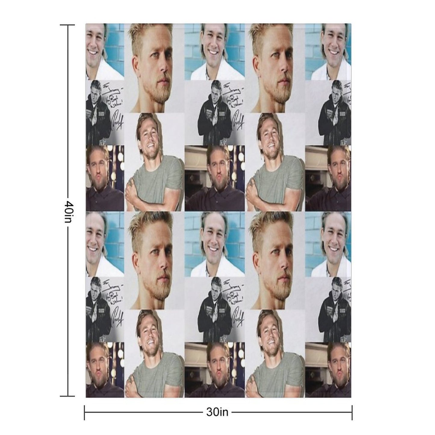 Charlie Hunnam Signed Art Travel-friendly Throw Blanket