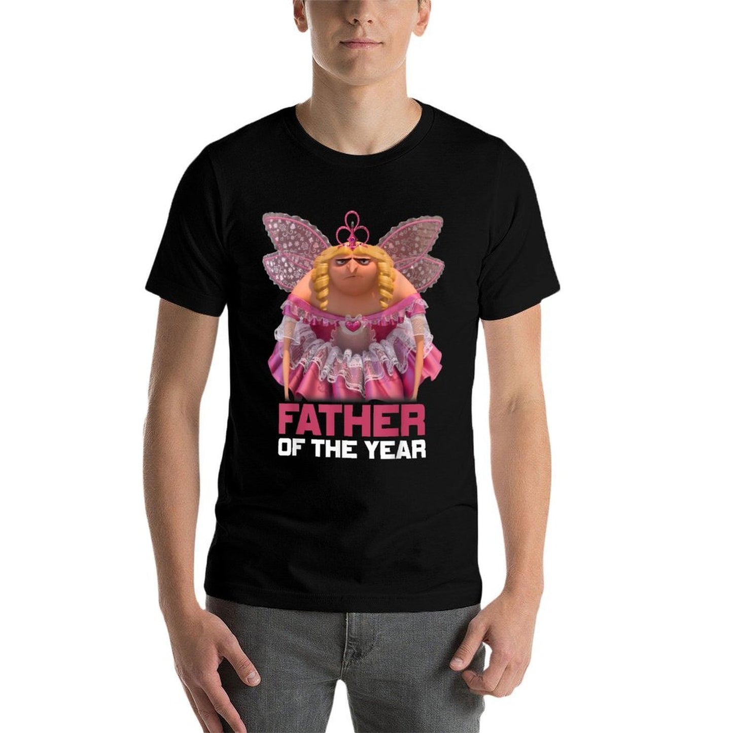Despicable Me Minions Gru Fairy Father Graphic Rolled Sleeves T-Shirt