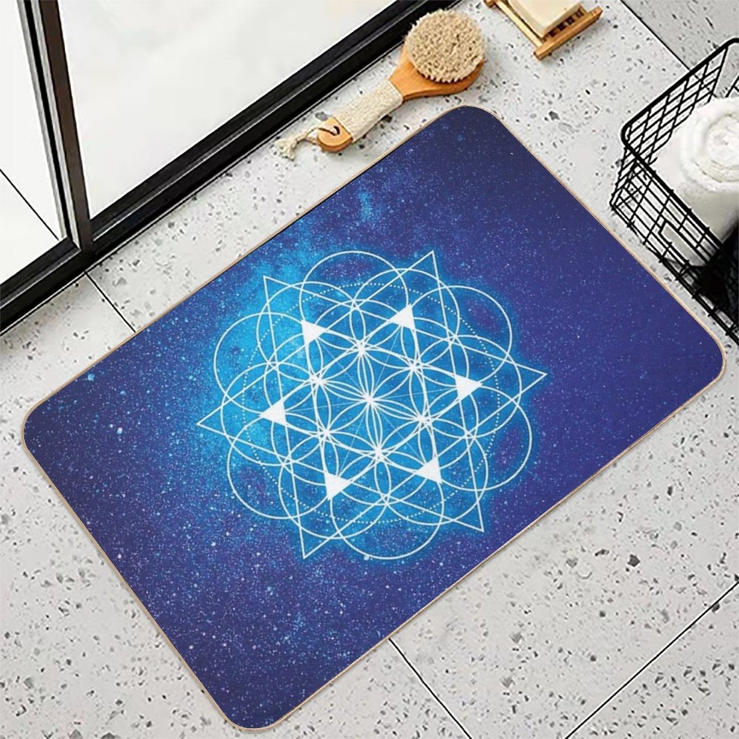 Sacred Geometry Dirt-Trapping Bath Mat