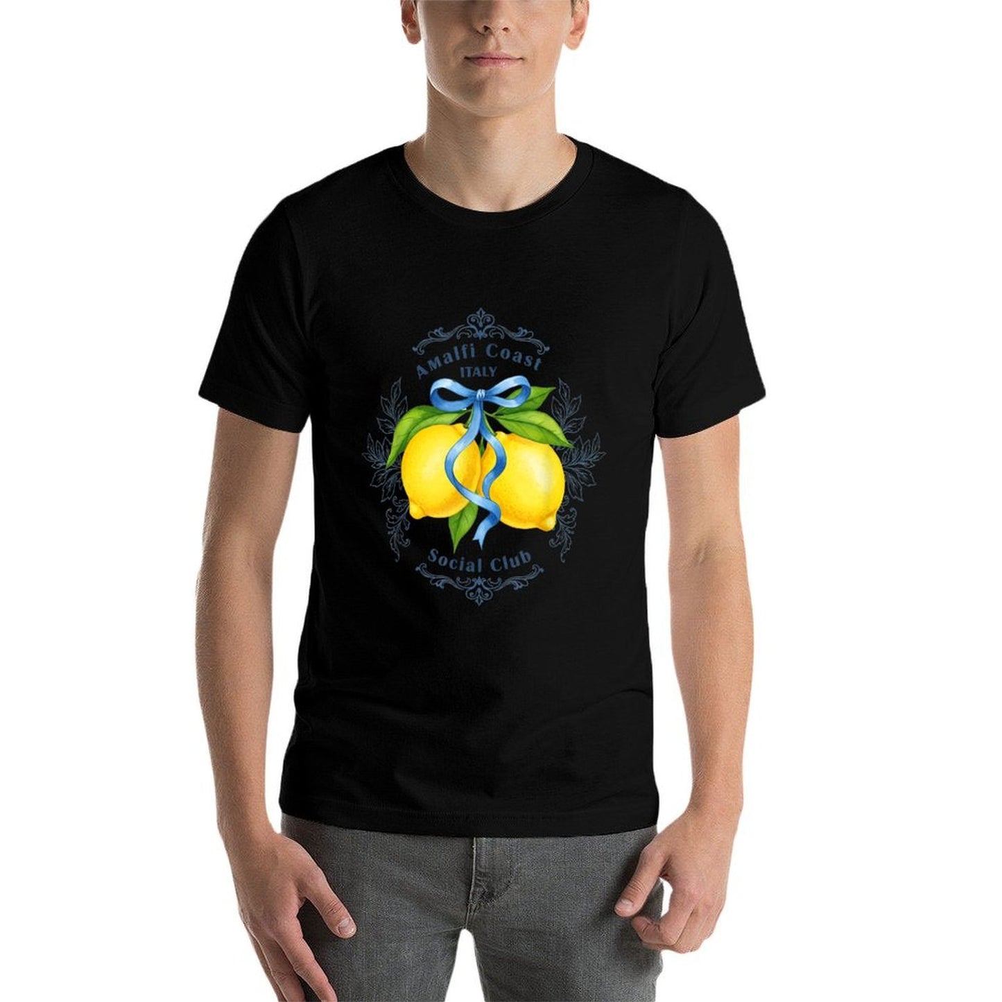 Amalfi Coast Capri Lemons Italian Social Club Women Rolled Sleeves T-Shirt