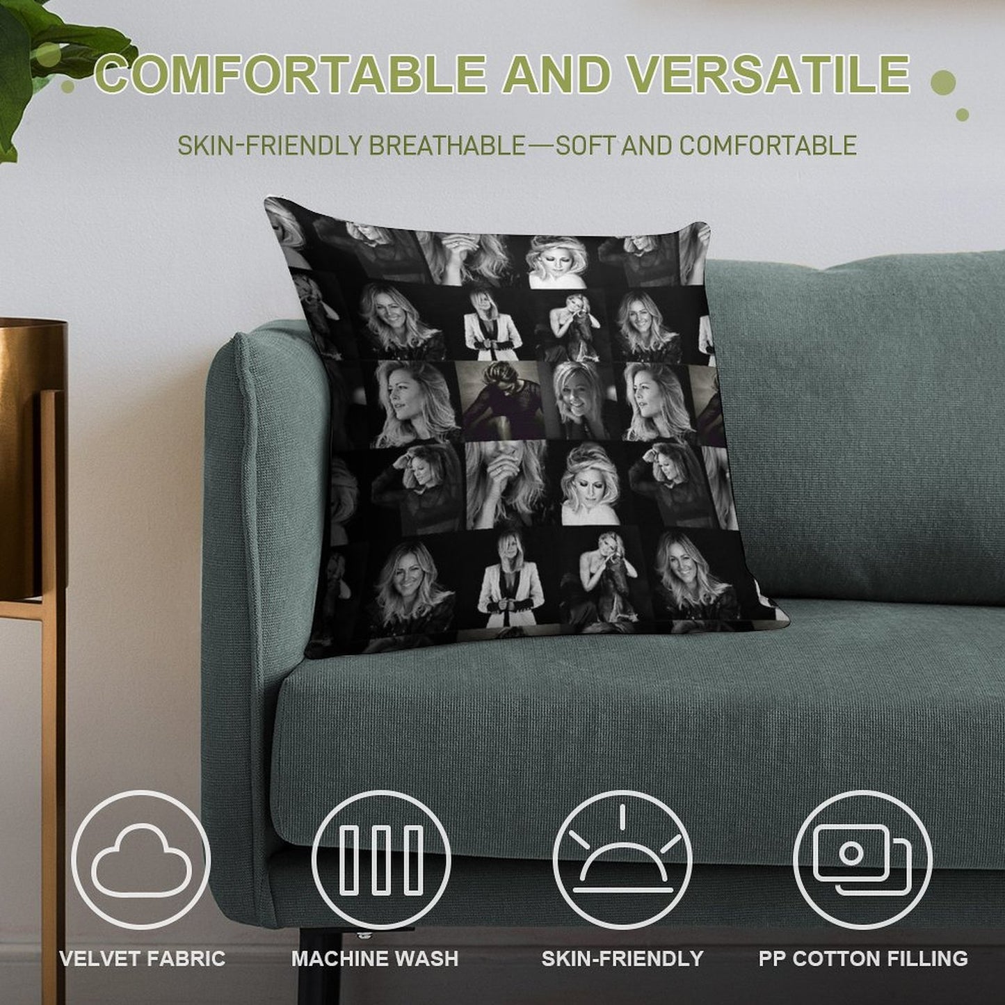 Helene Fischer Collage Soft Decorative Cover Throw Pillow