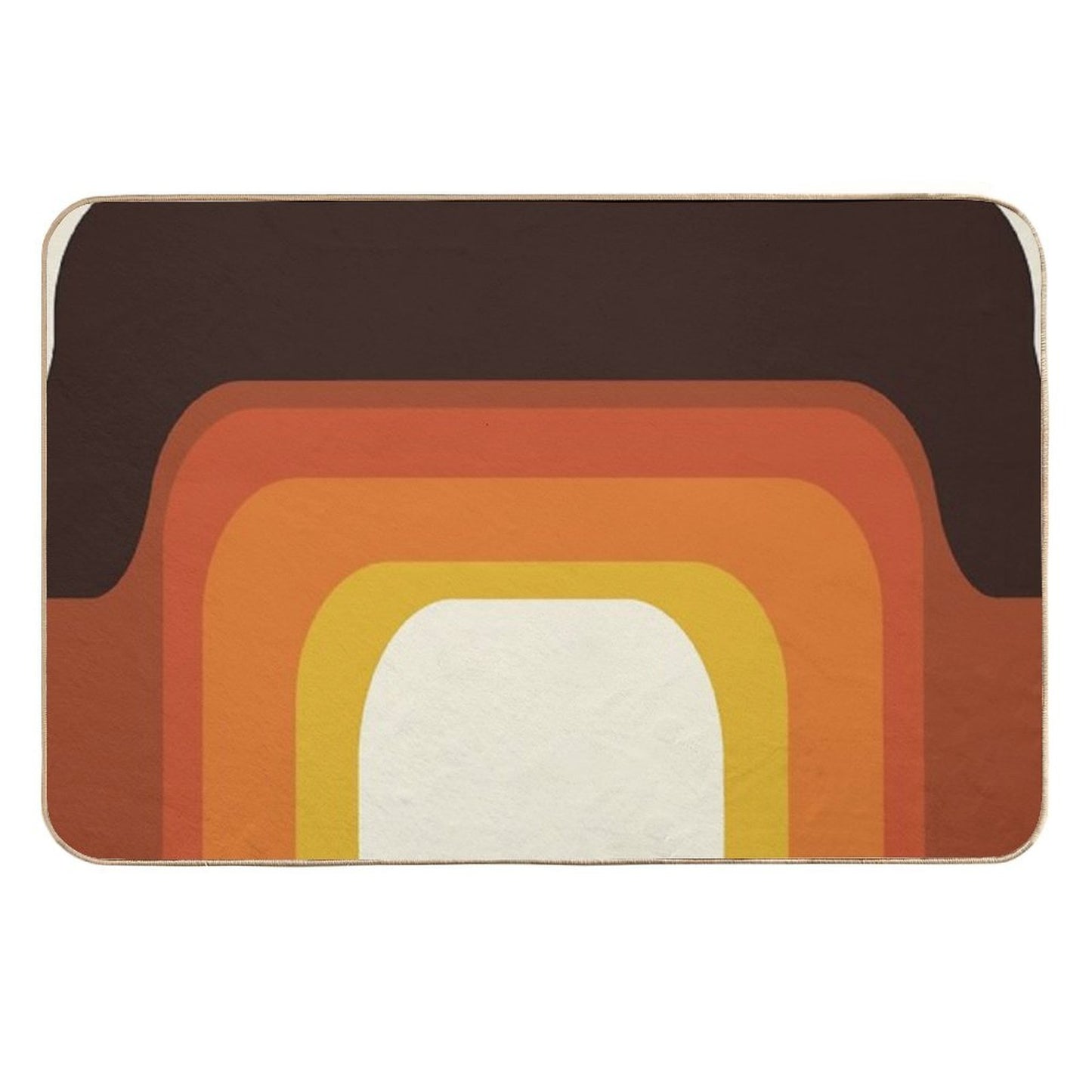 Mid-Century Modern Meets 1970s Orange Rainbow Slip-Resistant Bath Mat