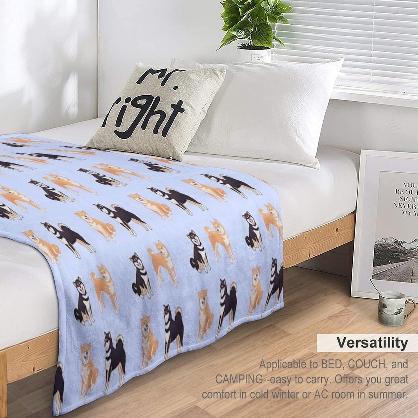 Shiba Inu Dogs Pack Sustainable Throw Blanket