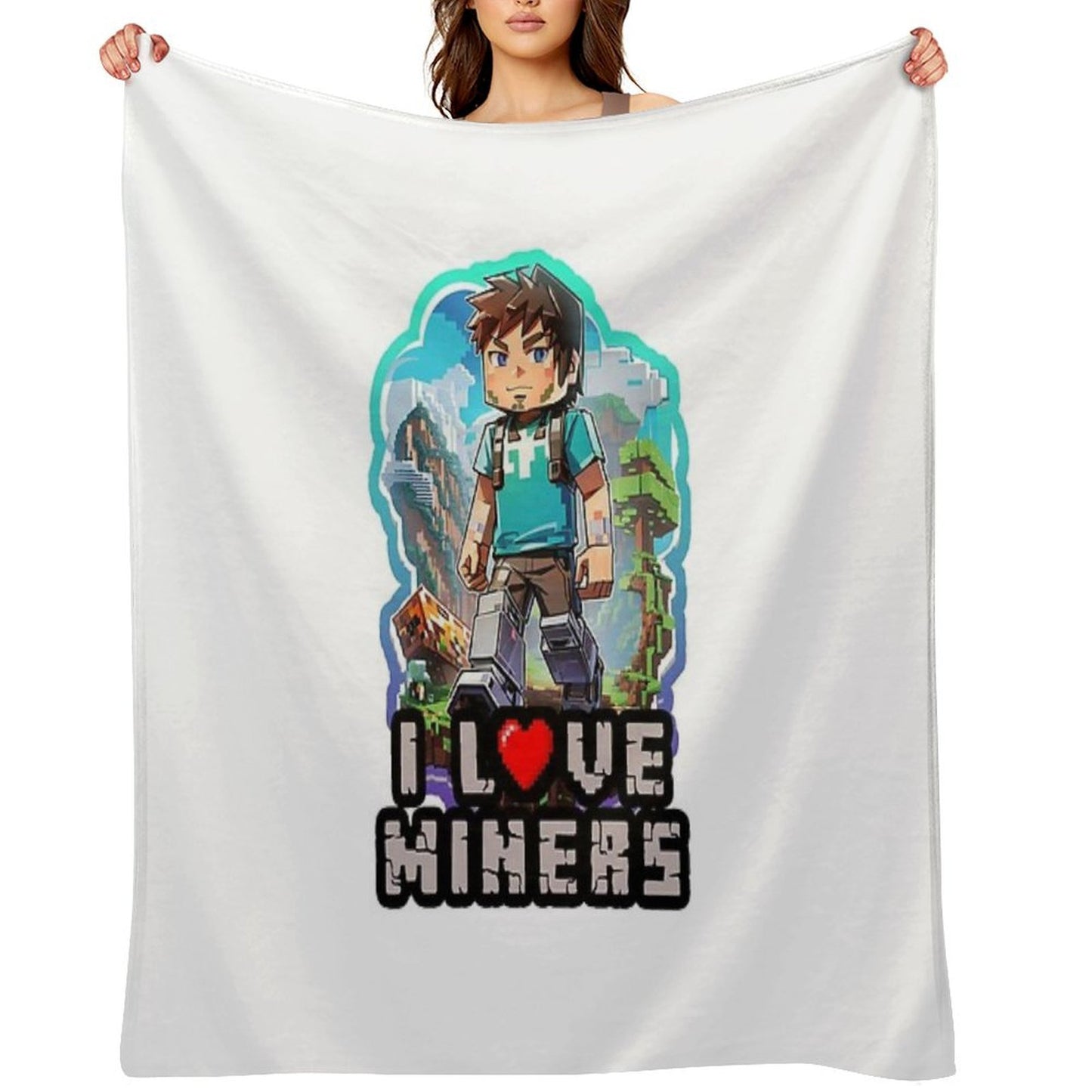 I Love Miners Premium Throw Blanket