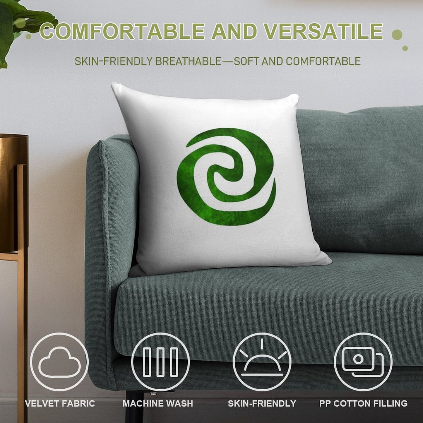 Green Te Fiti Soft Bedroom Essential Throw Pillow