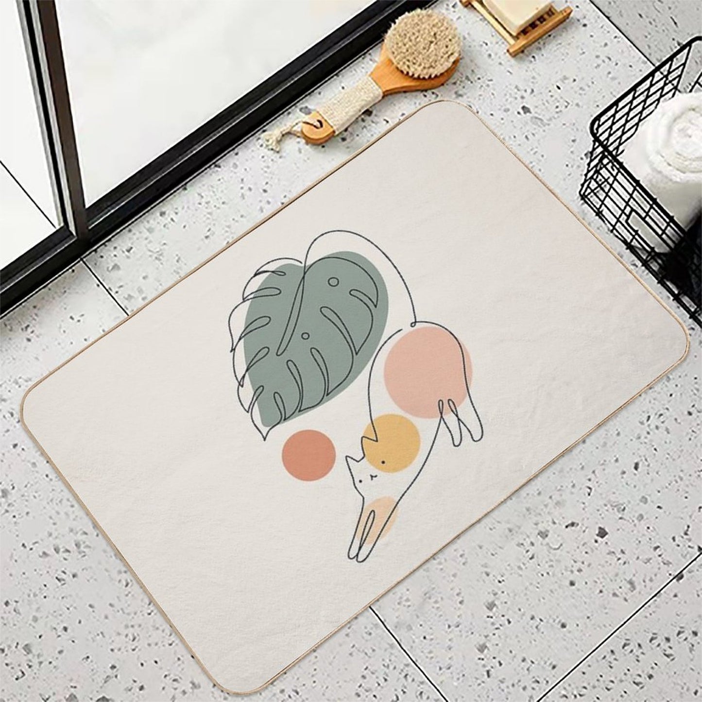 Cat And Plant 34 Easy To Clean Bath Mat