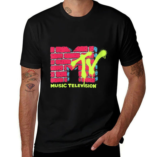Womens MTV Graffiti Brick Wall Vintage Street Art  Odor-resistant T-Shirt