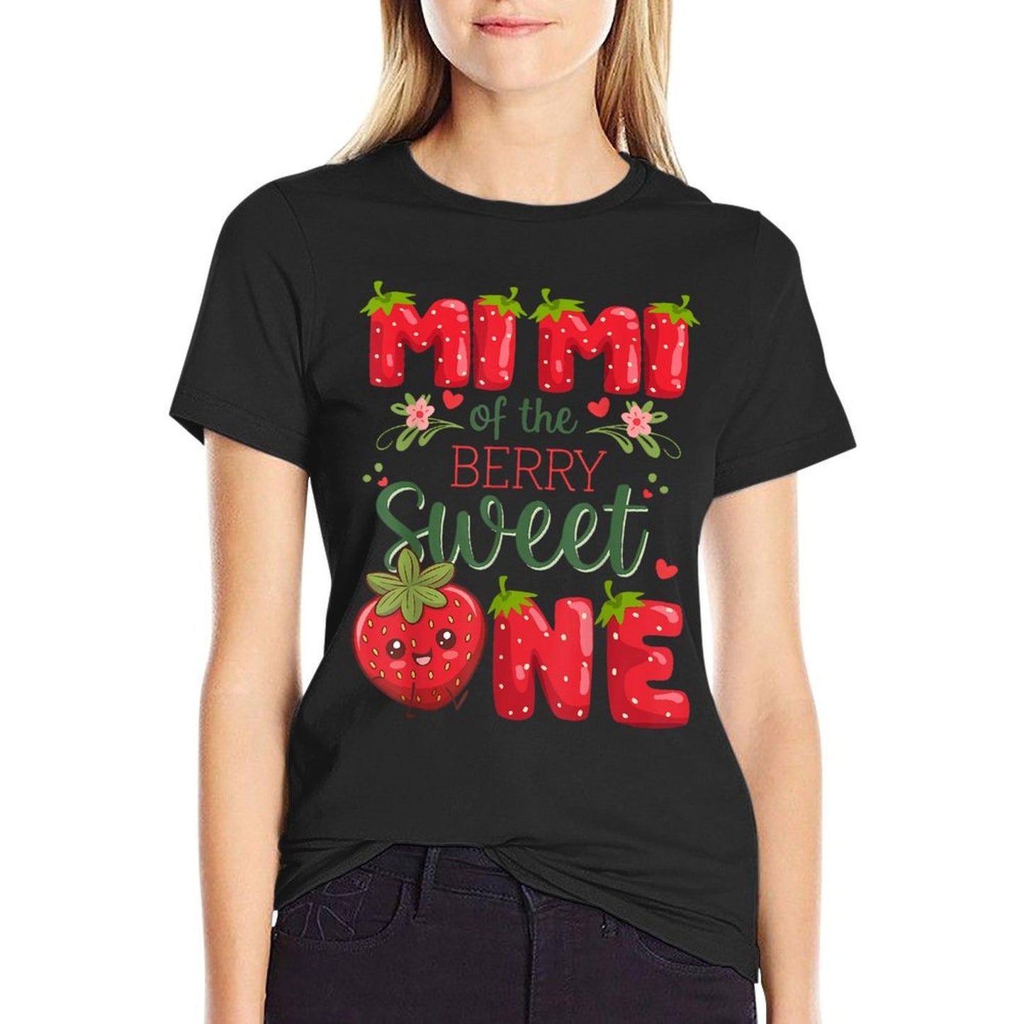 Mimi Of The Berry Sweet One 1St Birthday Strawberry Graphic-printed T-Shirt