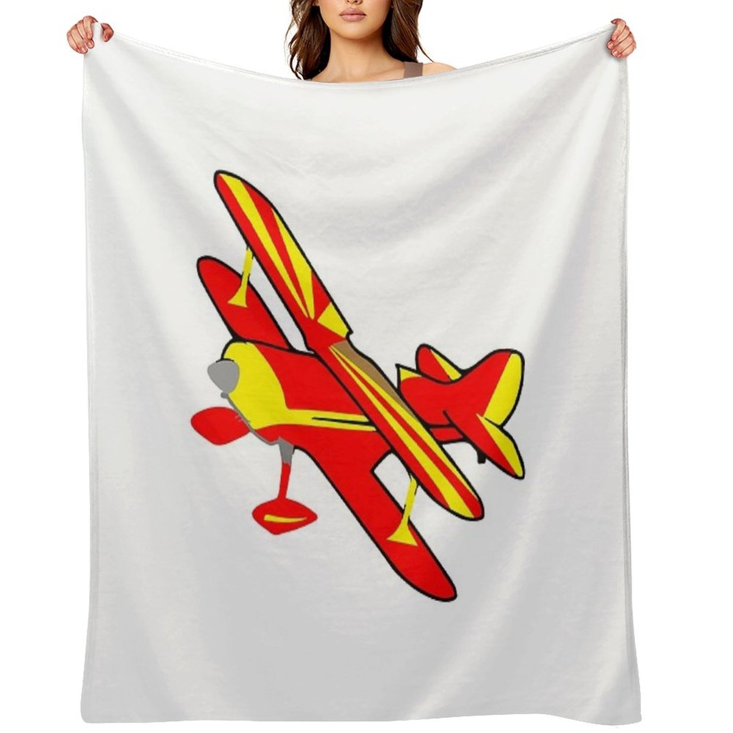 Biplane Sustainable Throw Blanket