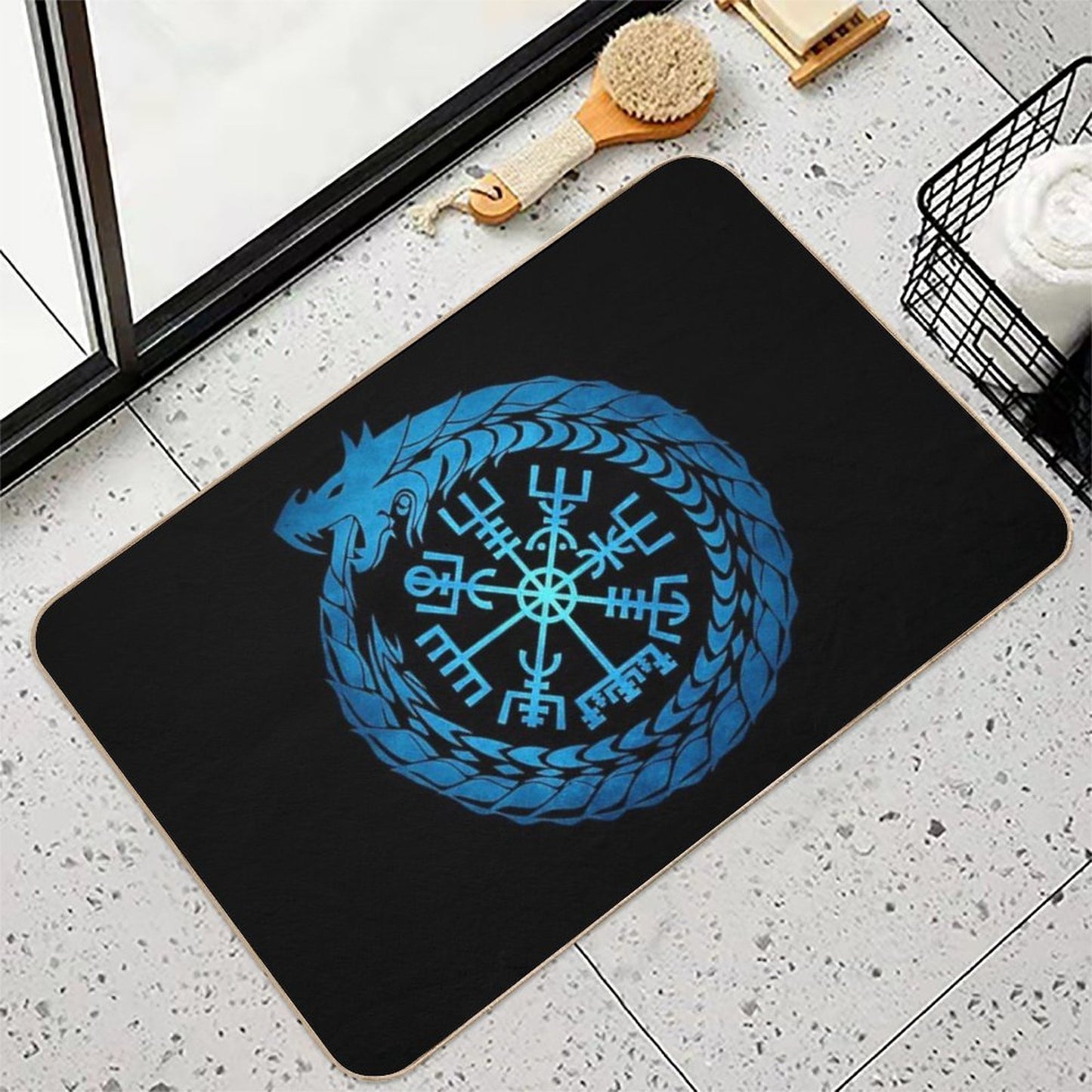 Vegvisir Jormungandr World Serpent Stain-Proof Bath Mat