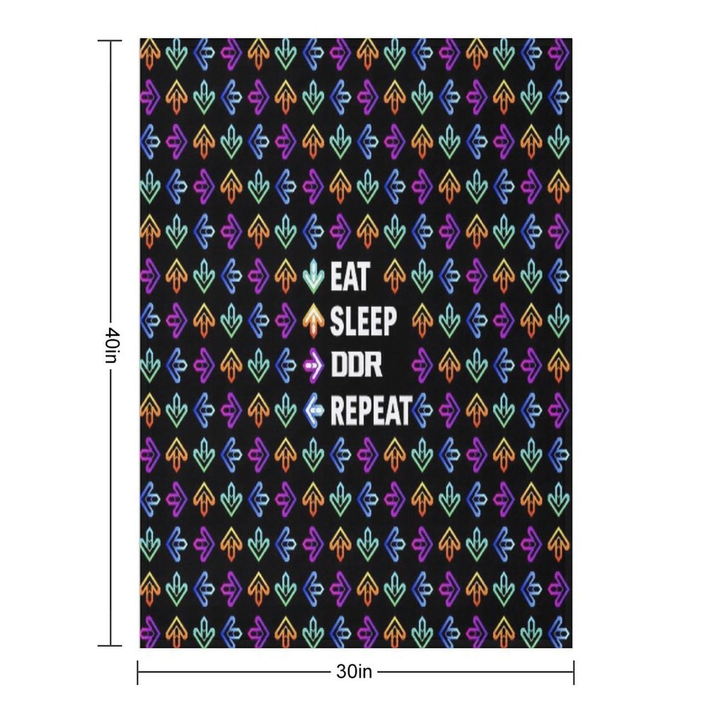 Eat. Sleep. DDR. Repeat. - White Machine-washable Throw Blanket