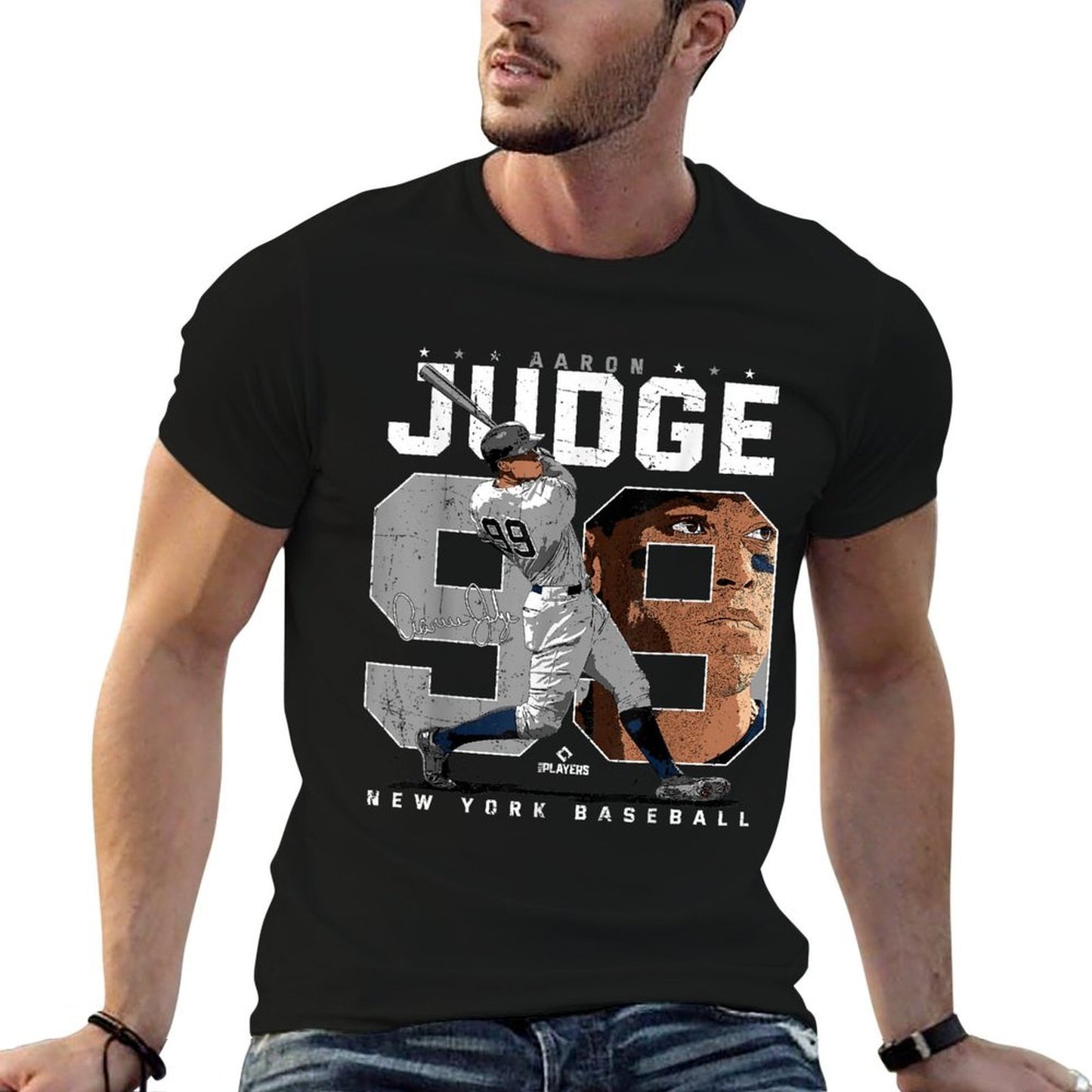 Aaron Judge Number Portrait Baj New York MLBPA Durable T-Shirt