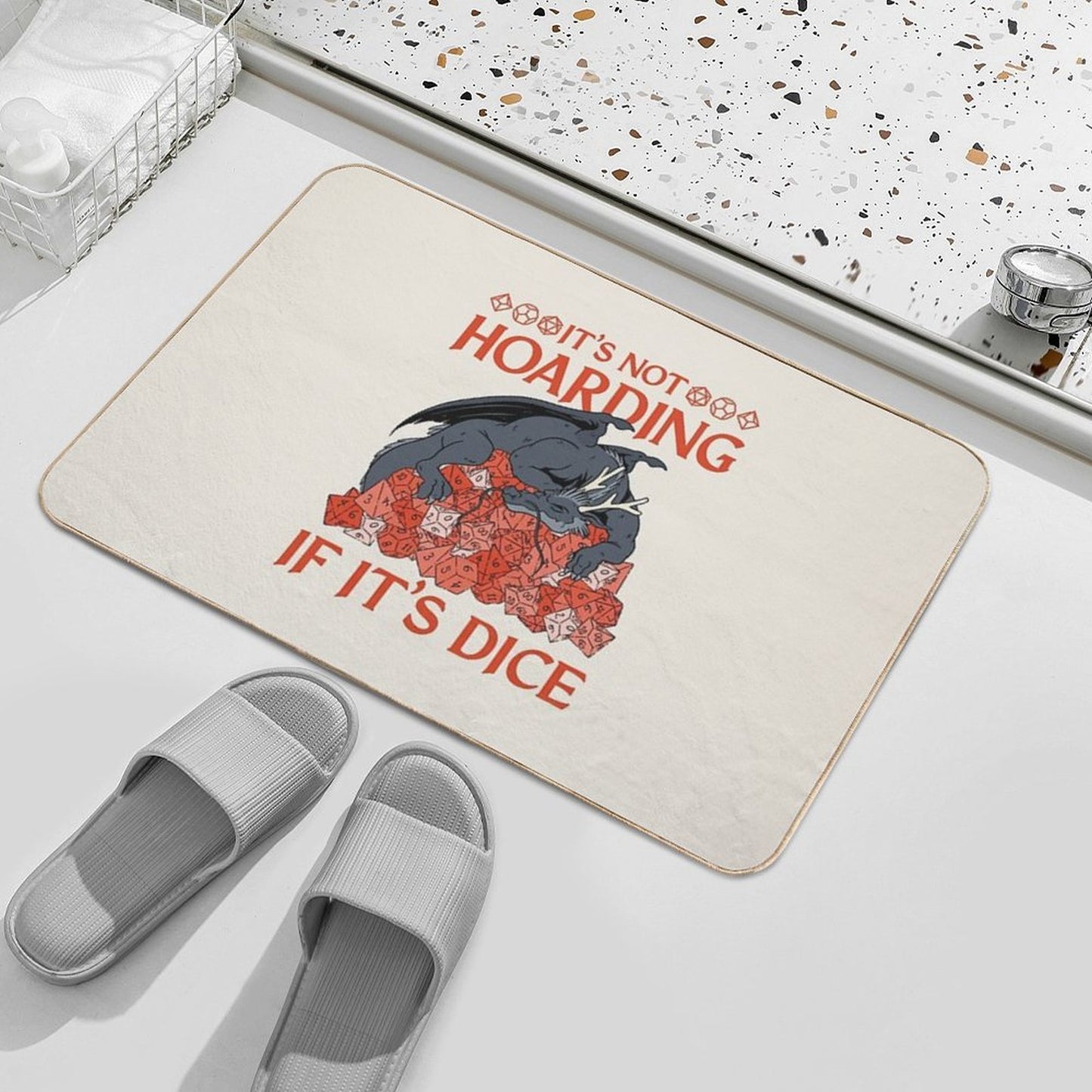 Tabletop RPG Dragon - It's Not Hoarding If It's Dice Versatile Bath Mat