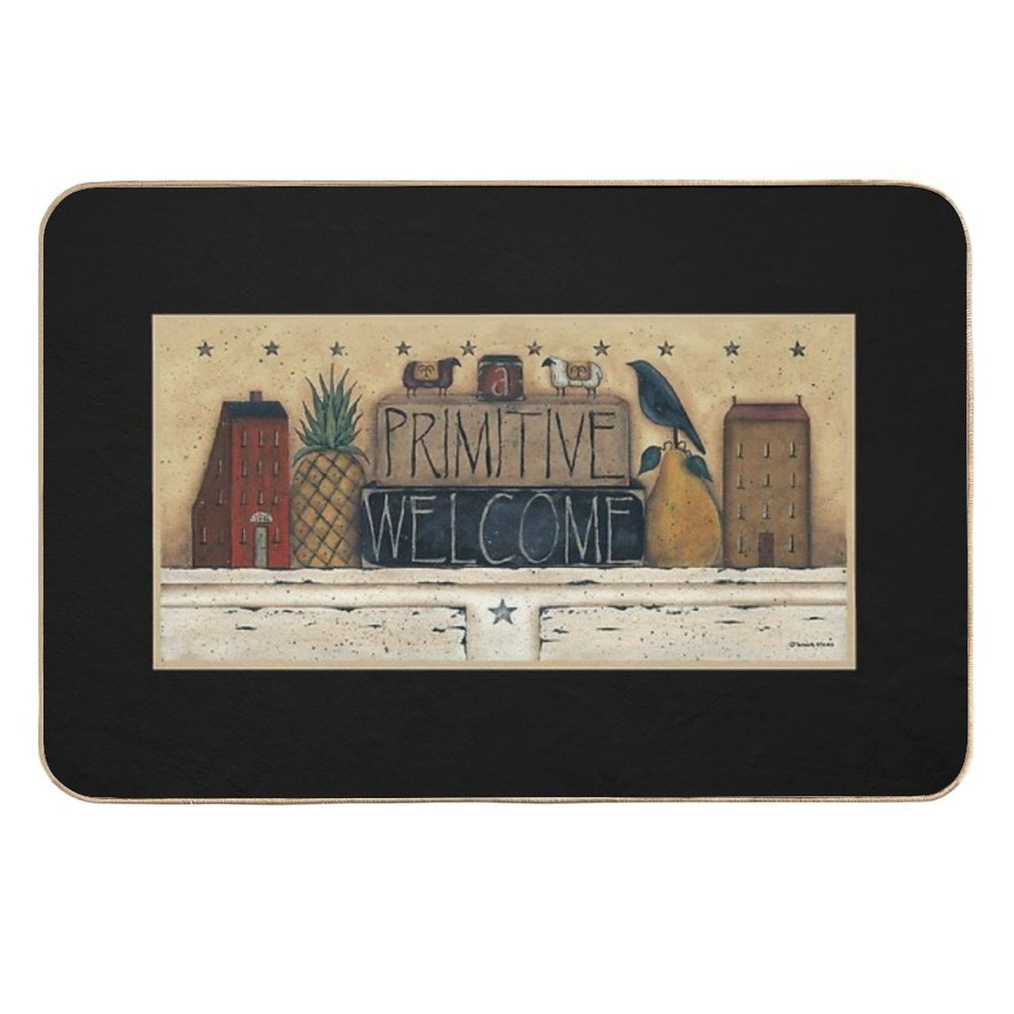 A Primitive Welcome by Donna Atkins Eco-Friendly Bath Mat
