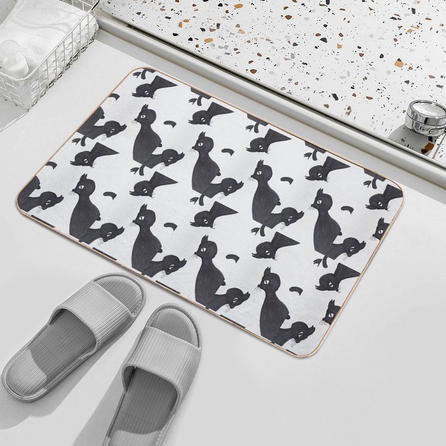BLACK CAT・5 Slip-Resistant Bath Mat