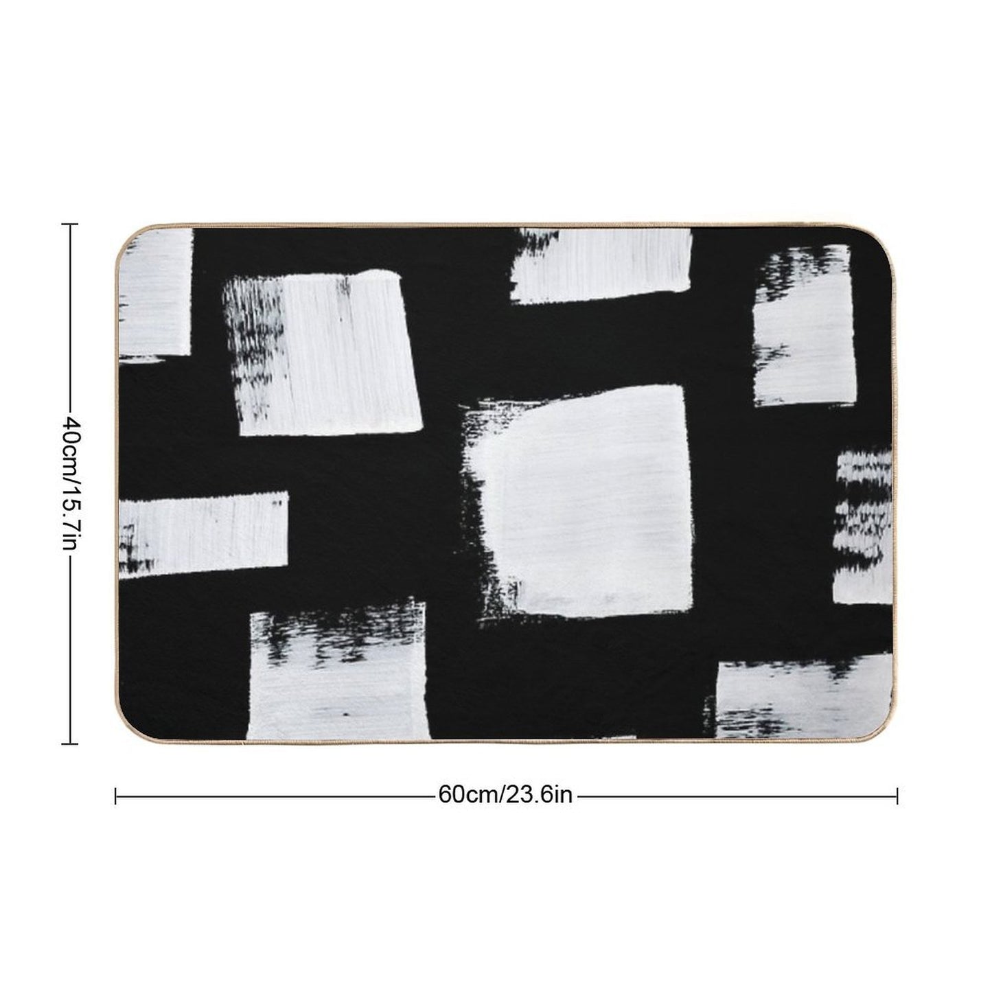 Marshmallows A Minimal Abstract Black And White Square Mudcloth Pattern by Alyssa Hamilton Art Absorbent Bath Mat