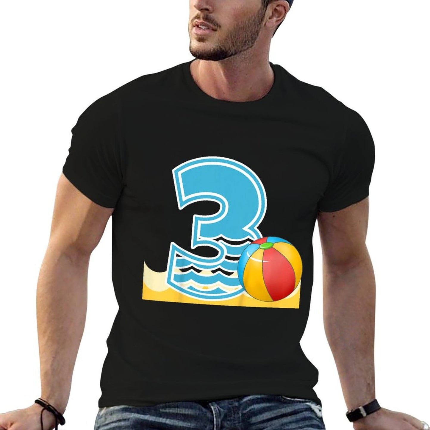 Kids Beach Ball 3rd Birthday Pool Party 3 Year Old Beach Ball Classic T-Shirt