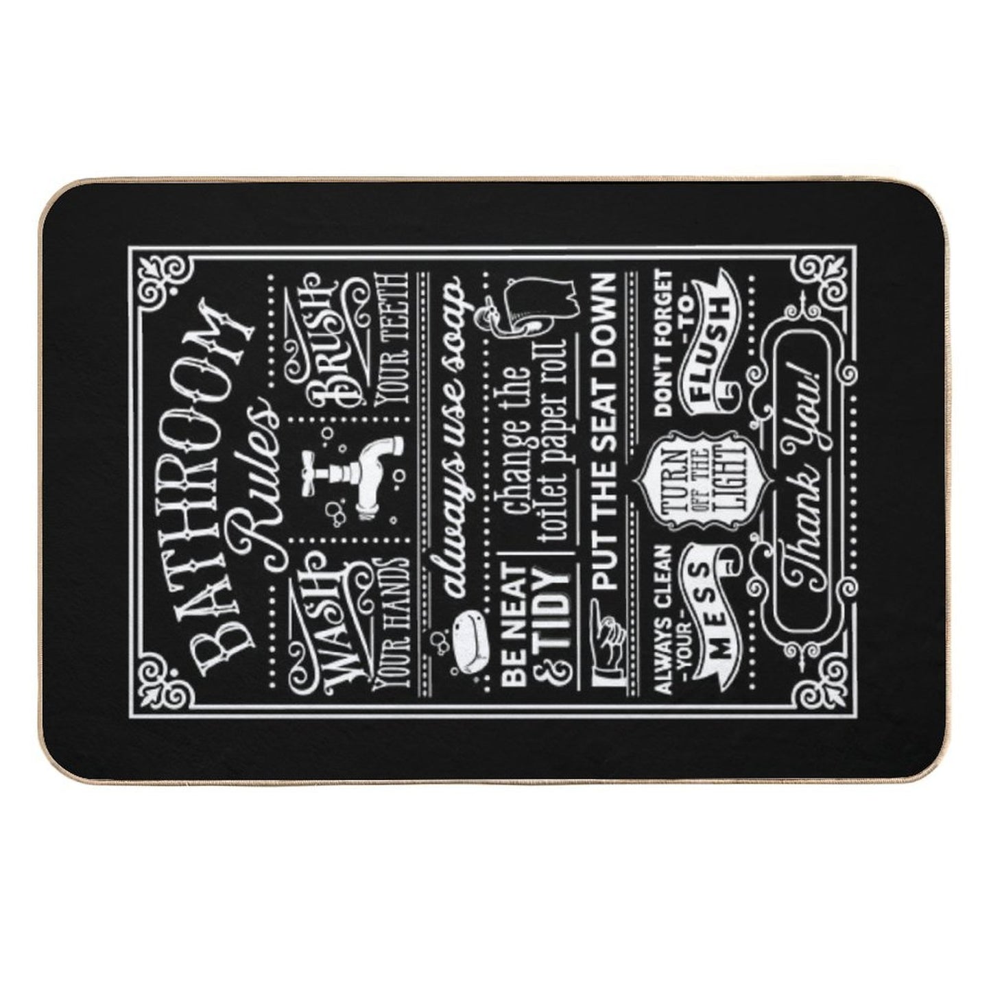 Bathroom Rules Long-Lasting Bath Mat