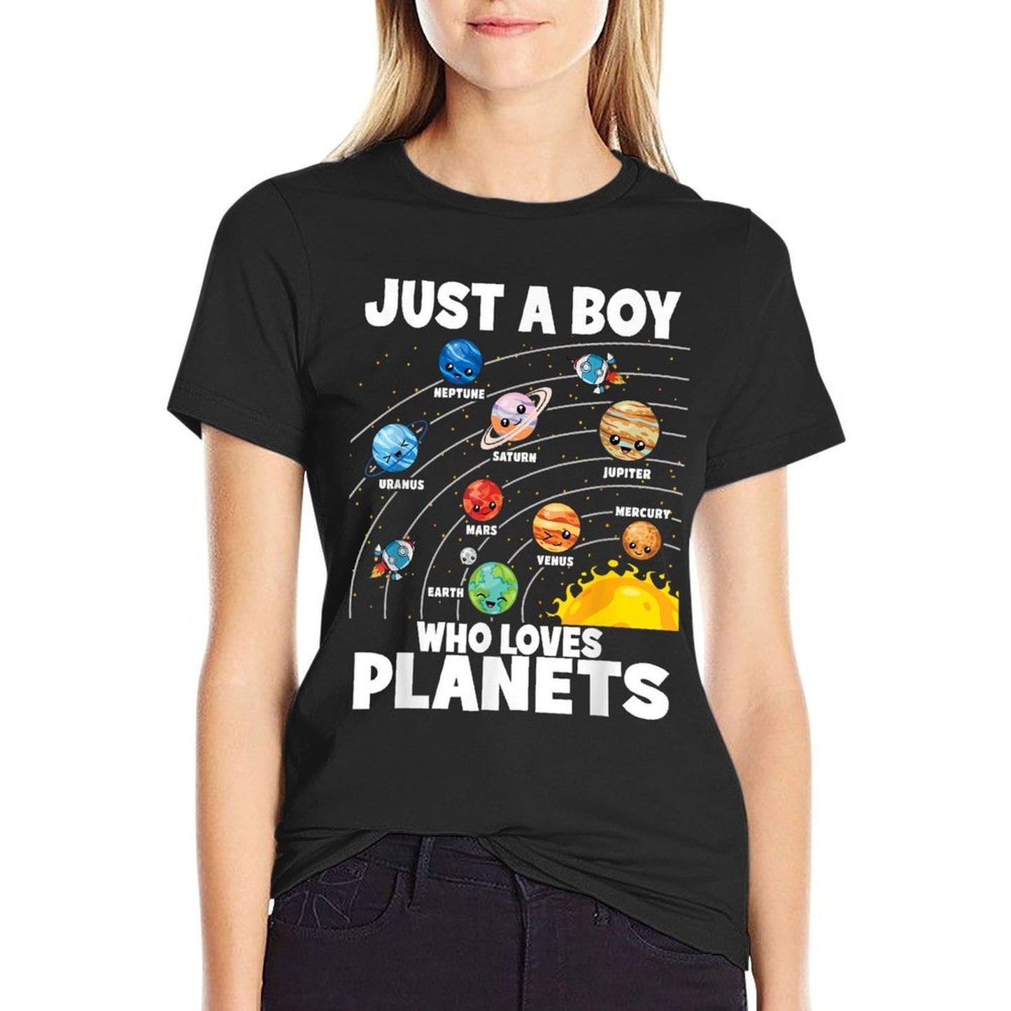 Just A Boy Who Loves Planets Solar System Astronomy Space Vintage-inspired T-Shirt