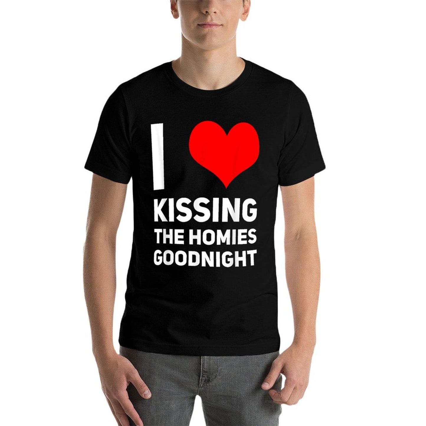 I Love Kissing The Homies Goodnight I Heart Kissing Oversized Silhouette T-Shirt