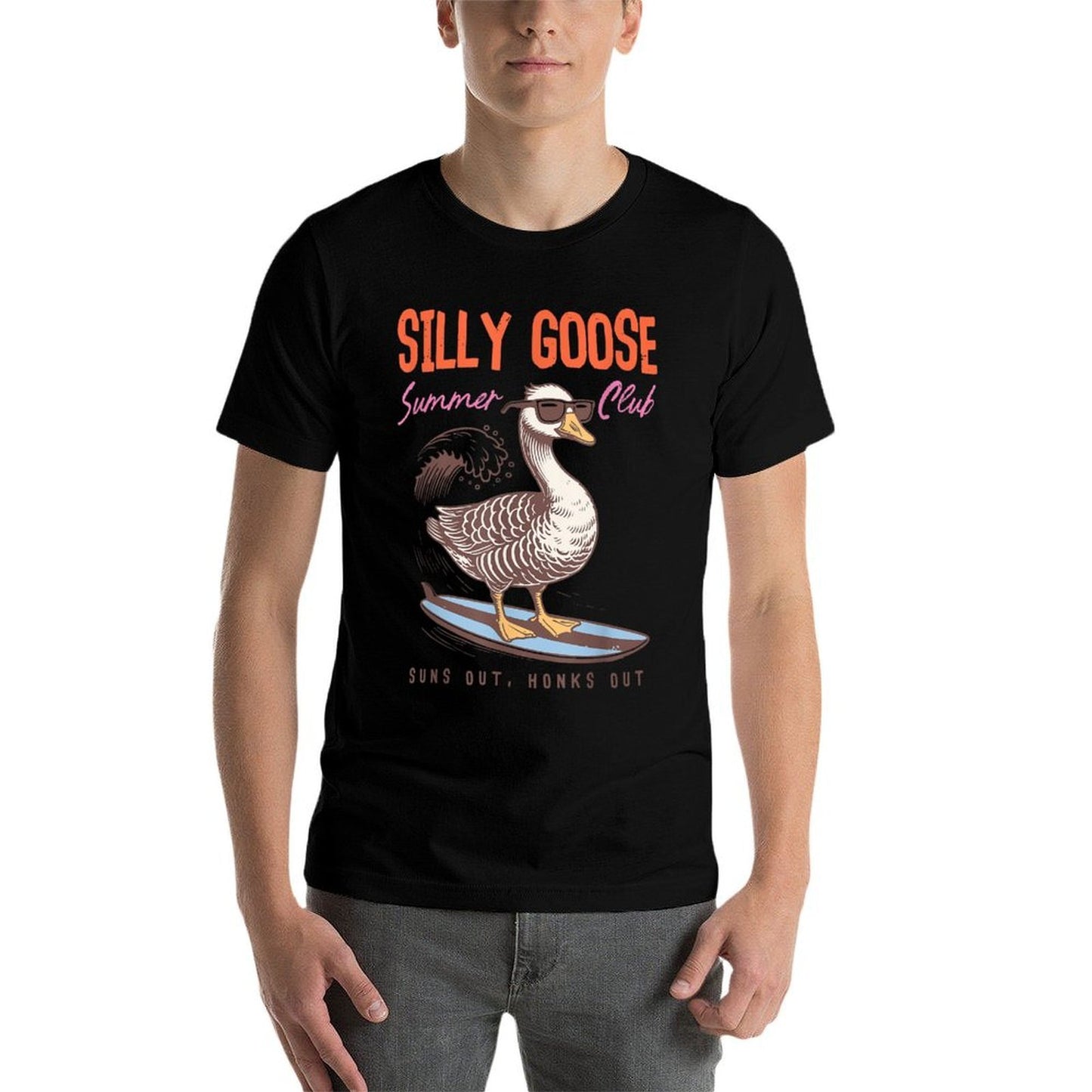 Silly Goose Summer Club Suns Out Honks Out Cotton T-Shirt